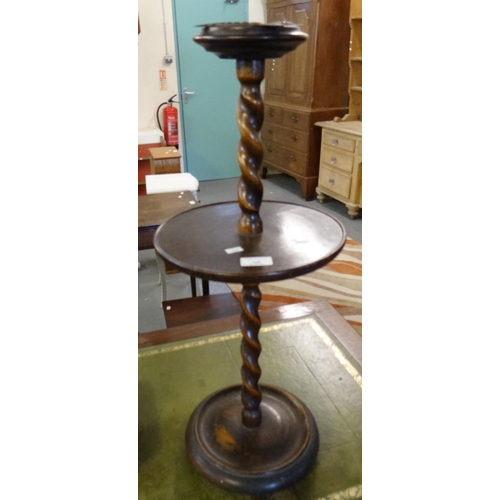 540 - Early 20th century oak barley twist cigarette stand.  (B.P. 21% + VAT)