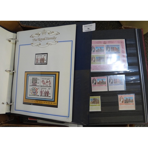 78 - Collection of Royal events stamps in seven albums and stockbook, many 100s of mint stamps in sets an... 