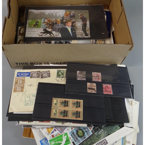 83 - All World collection of stamps in shoebox.  100s of mint and used stamps on cards, in packets, cover... 