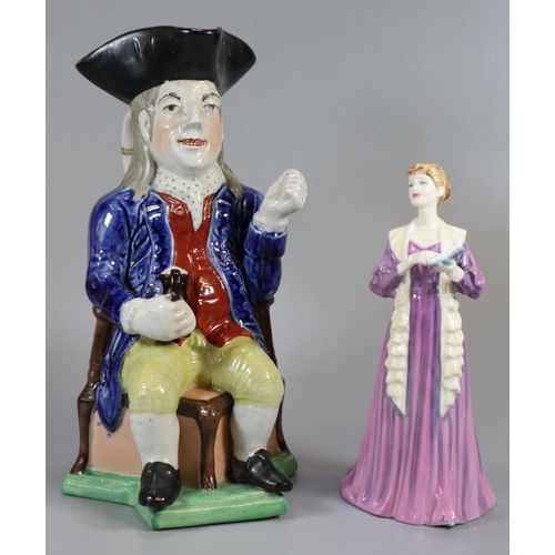 186 - Royal Doulton International Collector's Club figurine 'The Recital' together with a 19th century Sta... 