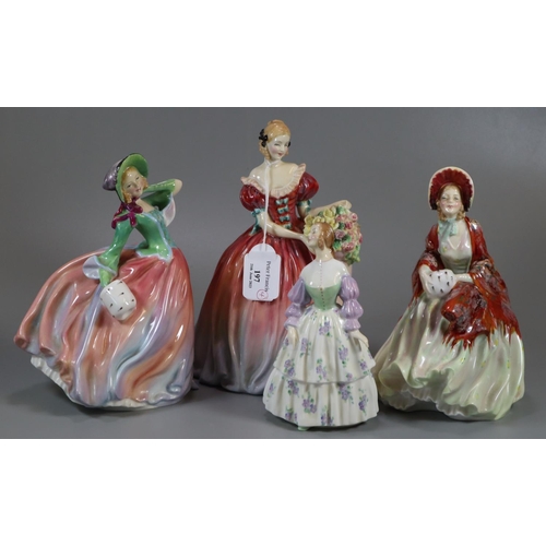 197 - Four Royal Doulton bone china figurines to include: Roseanna HN1926', 'Her Ladyship HN1977', 'Dimity... 