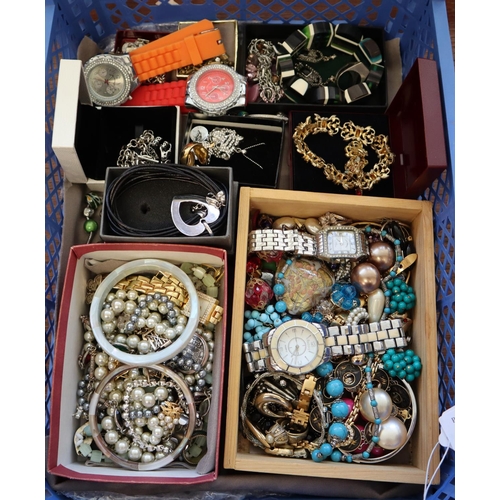 224 - Collection of vintage and other jewellery to include: watches, charm necklace, panther head necklace... 