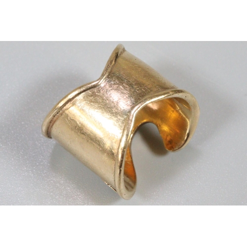 278 - 9ct gold modernist ring.  Size J.  12g approx.  (B.P. 21% + VAT)