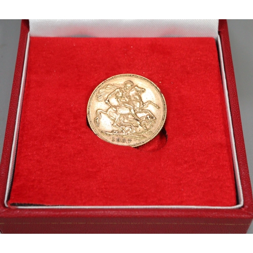 315 - Gold full sovereign dated 1907.  (B.P. 21% + VAT)