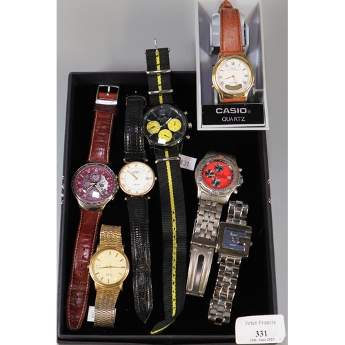 331 - Collection of modern gents wristwatches to include Rotary, Accurist etc.  (B.P. 21% + VAT)