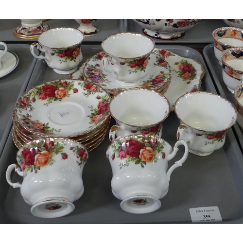 355 - Tray of Royal Albert English bone china 'Old Country Roses' design teaware to include: teacups and s... 