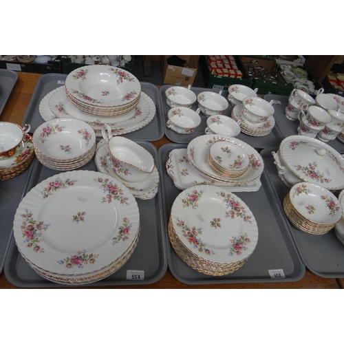 358 - Nine trays of Royal Albert English bone china 'Moss Rose' design items to include: coffee pot, teapo... 