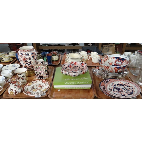 375 - Three trays of china to include: Mason's Ironstone 'Brown Velvet' dresser jugs and plates, 'Mandalay... 