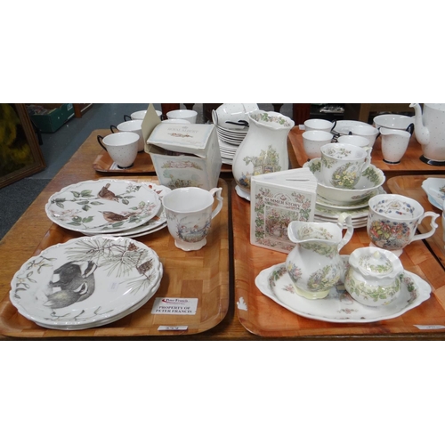 377 - Two trays of china to include: Royal Doulton 'The Picnic' from the Brambley Hedge gift collection va... 