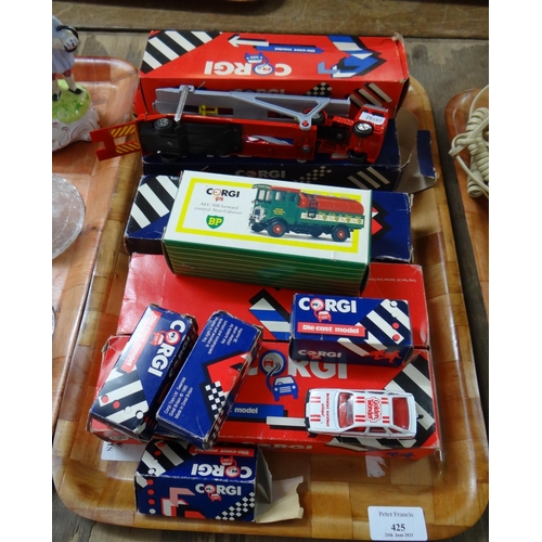 425 - Tray of assorted Corgi diecast model vehicles, various scales, mainly in original in original boxes,... 