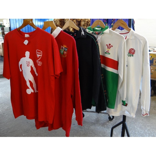 496 - Collection of Four Rugby Union Jerseys to include: Adidas British Lion, England, Nike marked 'BT Cel... 