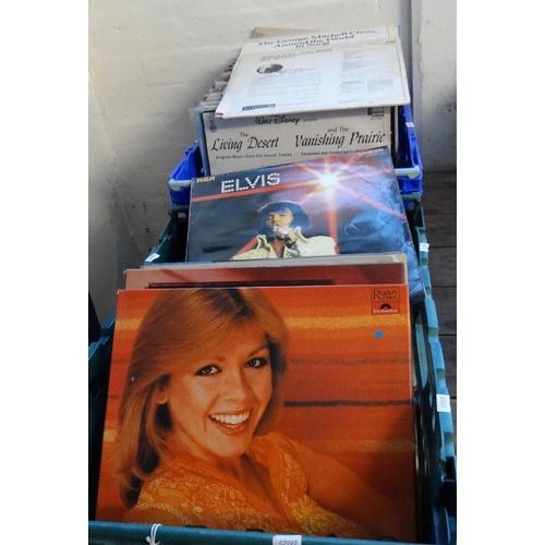 497 - Two boxes of vinyl LPs to include: Neil Diamond 'Hot August Night', The Very Best of Barry Manilow, ... 