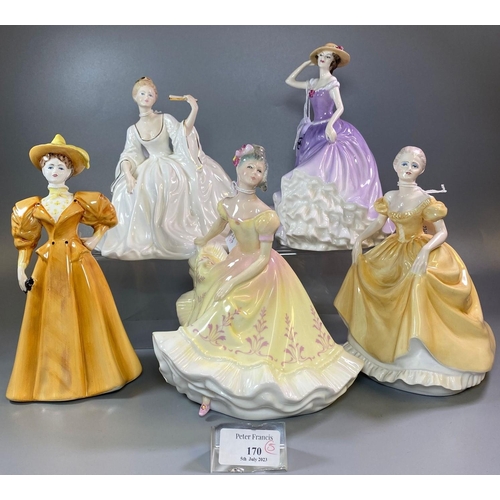 170 - Two Royal Doulton bone china figurines to include: 'Ninette' and Pretty Ladies 'Sandra'. Together wi... 