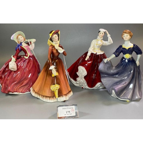 175 - Four Royal Doulton bone china figurines to include: 'Julia', 'Jacqueline', 'Gail' and 'Autumn Breeze... 