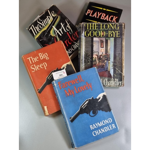 204 - Set of five Raymond Chandler hardback books with dust covers, all published by Hamish Hamilton Londo... 