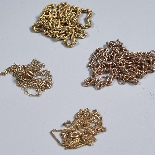 263 - Collection of 9ct gold chains.  5g approx.  (B.P. 21% + VAT)