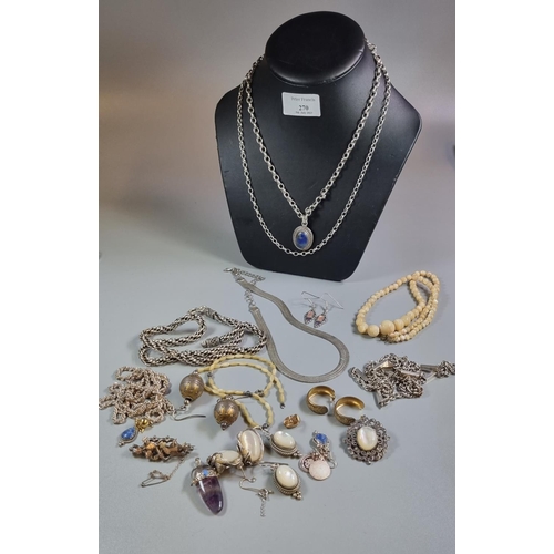 270 - Bag of assorted silver and other jewellery: chains, necklaces, earrings etc.  (B.P. 21% + VAT)