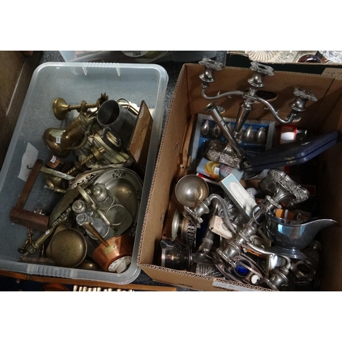 331 - Three boxes of assorted items to include: cased bronze cutlery set, various vases; Crown Ford, blush... 