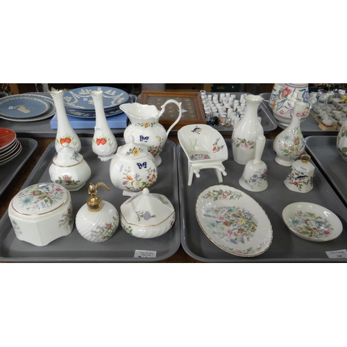 340 - Two trays of china to include; Aynsley 'Wild Tudor' specimen vase, perfume bottle, lidded trinket ja... 