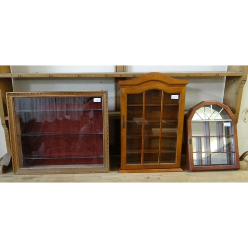 454 - Collection of glazed miniature display wall units/cabinets.  (3)  (B.P. 21% + VAT)