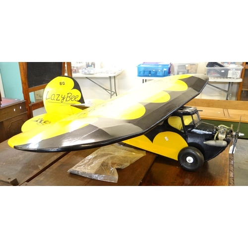 476 - Scratch built motorised Lazy Bee toy aeroplane.  (B.P. 21% + VAT)