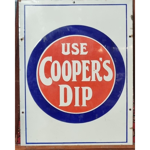 110 - Original single sided enamel advertising sign 'Use Cooper's Dip'.  49x37cm approx.   (B.P. 21% + VAT... 