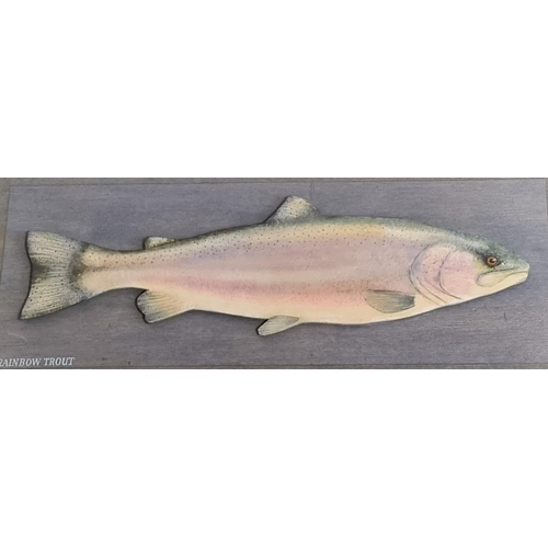 119 - Peter Burden (Contemporary, born 1948), study of a sea trout and a rainbow trout, naturalistically p... 