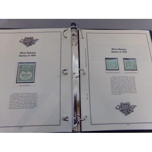 136 - USA fine collection of mint Revenue stamps on special pages on three albums, mostly 1940s and 1950s.... 