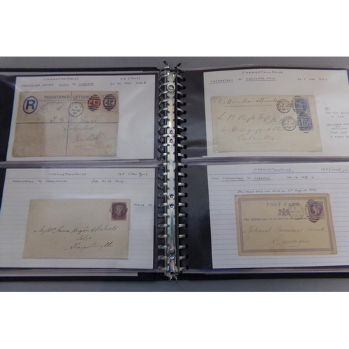 137 - Postal History Collection of covers and cards in four albums, 1840s to early 1900s.  Showing various... 