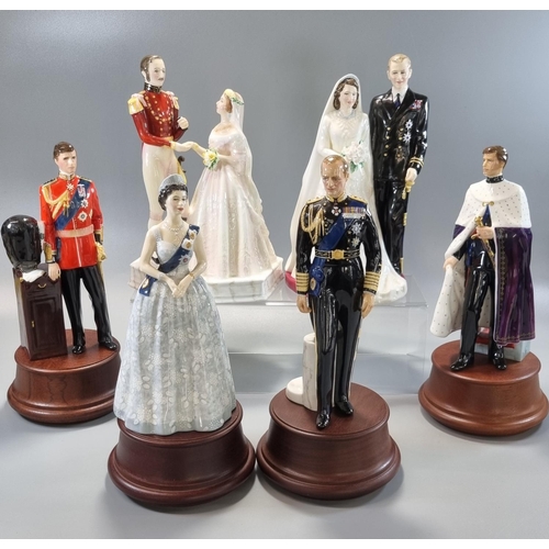 143 - Collection of Royal Doulton bone china Royalty figurines and figure groups, to include: Queen Victor... 