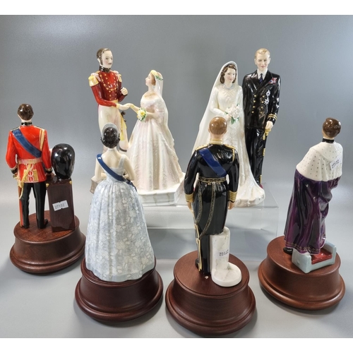 143 - Collection of Royal Doulton bone china Royalty figurines and figure groups, to include: Queen Victor... 