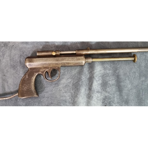 194 - An unusual Bedford and Walker design bolt action plunger cocking air pistol having 28cm barrel, all ... 