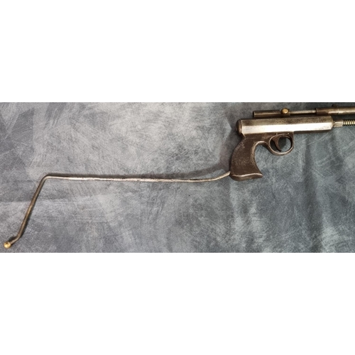 194 - An unusual Bedford and Walker design bolt action plunger cocking air pistol having 28cm barrel, all ... 