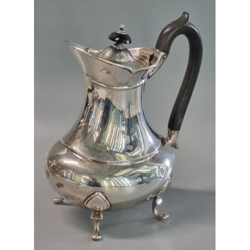 216 - 20th century silver baluster shaped coffee pot by Emile Viner, Sheffield 1934, with ebonised filial ... 