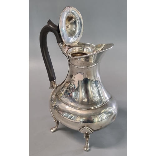 216 - 20th century silver baluster shaped coffee pot by Emile Viner, Sheffield 1934, with ebonised filial ... 