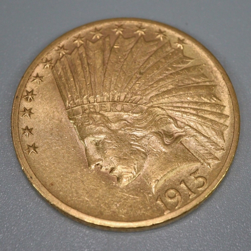 233 - USA 10 Dollar gold coin dated 1915.  16.8g.   (B.P. 21% + VAT)