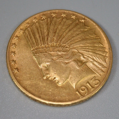 234 - USA $10 gold coin dated 1913.  16.8g.   (B.P. 21% + VAT)