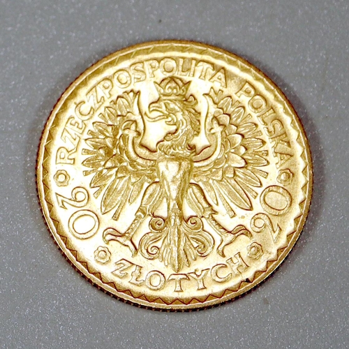 236 - 1925 gold twenty ZL Boleslaw Chrobry gold coin.  6.5g.  (B.P. 21% + VAT)