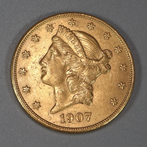 237 - 1907 USA $20 gold coin.  33.5g approx.  (B.P. 21% + VAT)