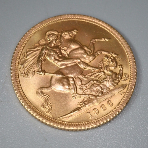 240 - Gold full sovereign dated 1966.  (B.P. 21% + VAT)