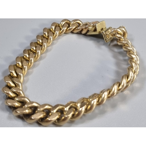 247 - 14ct gold chunky curb link gents bracelet marked 585.  20cm long approx.  (B.P. 21% + VAT)