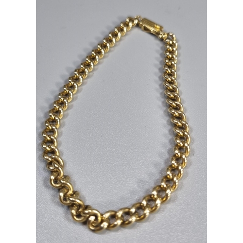 265 - 14ct gold curb link bracelet marked 585.  15.5g approx.  21cm long approx.   (B.P. 21% + VAT)