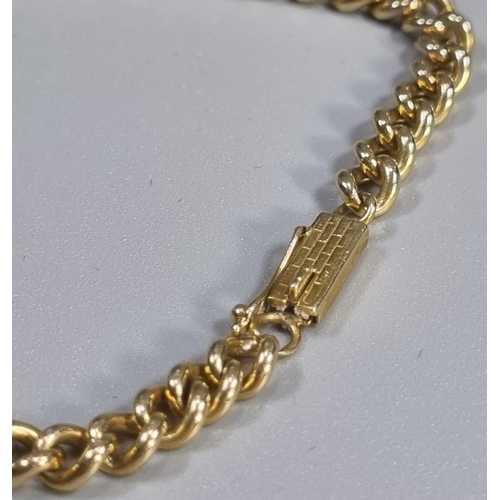 265 - 14ct gold curb link bracelet marked 585.  15.5g approx.  21cm long approx.   (B.P. 21% + VAT)