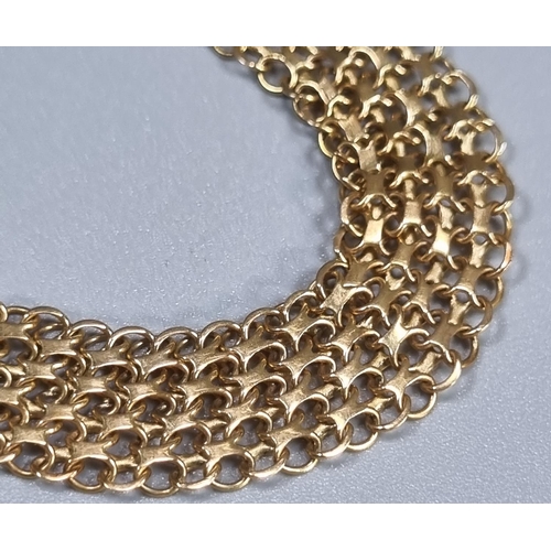 266 - 18ct gold multi curb link bracelet marked Han 18K R9.  16g approx.  20cm long approx.   (B.P. 21% + ... 