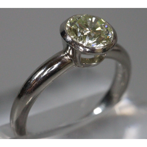 289 - Platinum diamond solitaire ring, stamped 950.  1.15 carats approx.  Size K1/2.  6g approx.  (B.P. 21... 