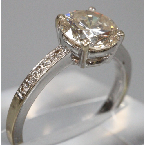 298 - 18ct white gold diamond solitaire ring, 1.2 carats approx.  Size K.  3.4g approx.  (B.P. 21% + VAT)