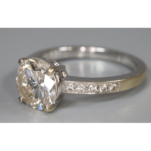 298 - 18ct white gold diamond solitaire ring, 1.2 carats approx.  Size K.  3.4g approx.  (B.P. 21% + VAT)