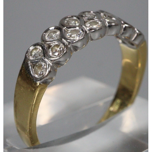 313 - 18ct gold diamond cluster ring, with 14 diamonds.  Size P1/2.  4.8g approx.  (B.P. 21% + VAT)