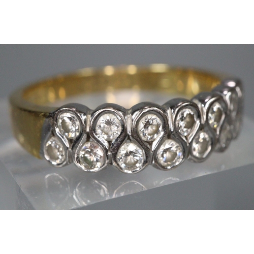 313 - 18ct gold diamond cluster ring, with 14 diamonds.  Size P1/2.  4.8g approx.  (B.P. 21% + VAT)