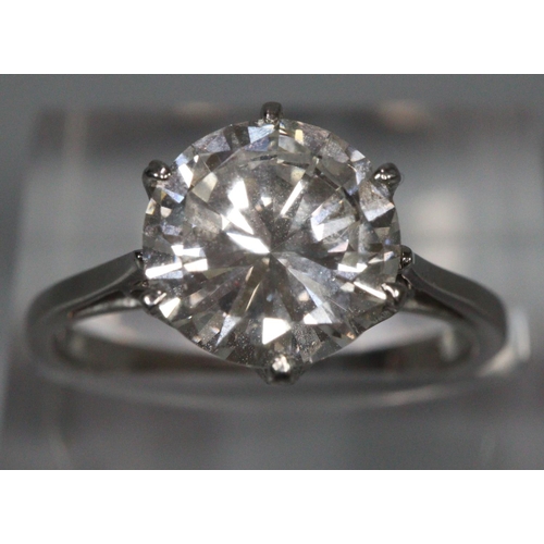 318 - Platinum round brilliant cut diamond solitaire ring, 2.21 carats approx. with Gem Lab Anchor certifi... 